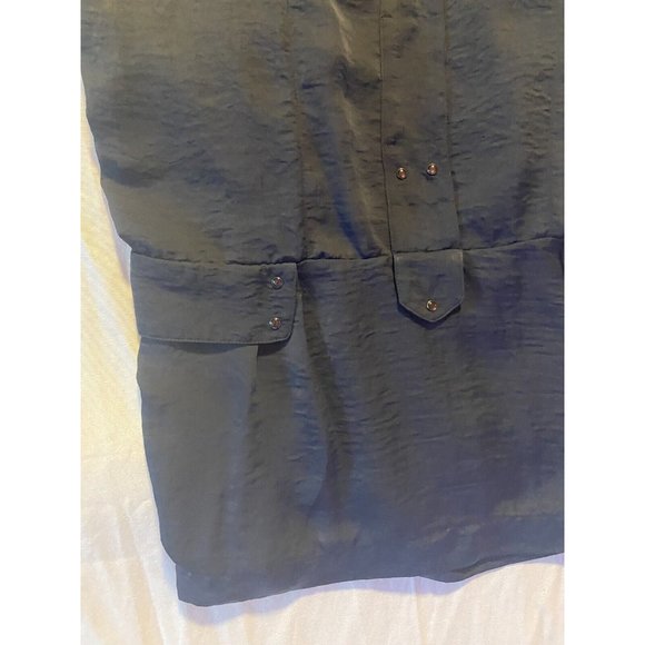 Manoukian Women's Blue 3/4 Sleeve Button Up Lined Dress w/Pockets Small - Picture 2 of 10